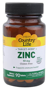 Country Target Mins Zinc 50 Mg, 90 Tablets