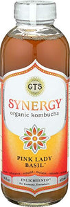 GT's Kombucha, Organic Synergy Pink Lady Basil, 16 Oz