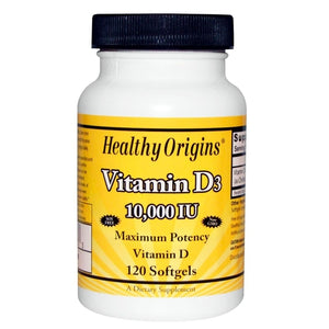 Healthy Origins Vitamin D3, 10,000iu 120 Softgels