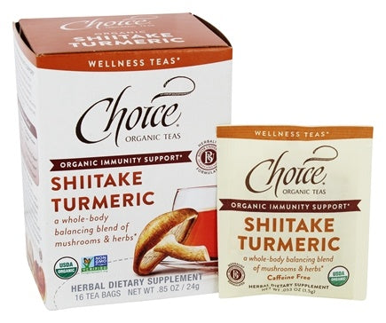 Choice Organic, Organic Shiitake Turmeric Tea 16 Bag.