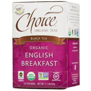 CHOICE ORGANIC, ORGANIC ENGLISH BREAKFAST TEA 16 Bag