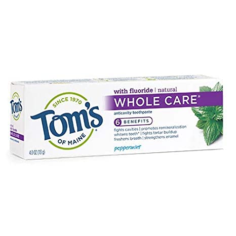 Tom's Of Maine Whole Care Peppermint With Fluoride Toothpaste, 4oz