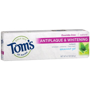 Tom's Of Maine Anti-Plaque And Whitening Toothpaste Spearmint Gel, 4.7 Oz