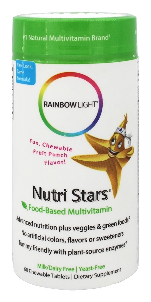 Rainbow Light Nutri Stars,Children Multi Chewable Fruit 60 Tablets