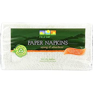 FIELDY PAPER NAPKINS WHITE RECYCLED 250 Ct