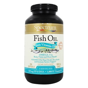 Spectrum's Fish Oil With Vitamin D 250 Softgels