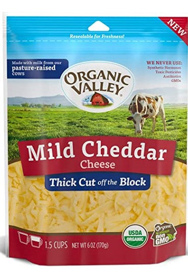 Organic Valley Mild Cheddar, Thick Cut 6oz