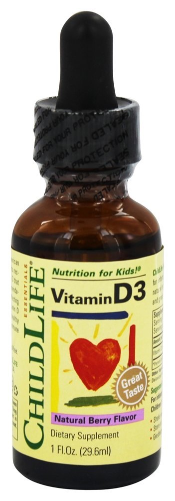 Childlife Essentials Vitamin D3 Liquid Drops Natural Berry 1 Fl Oz