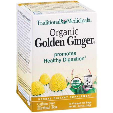 Traditional Medicinals Organic Golden Ginger Caffeine Free Herb Tea 16 Bags .85oz