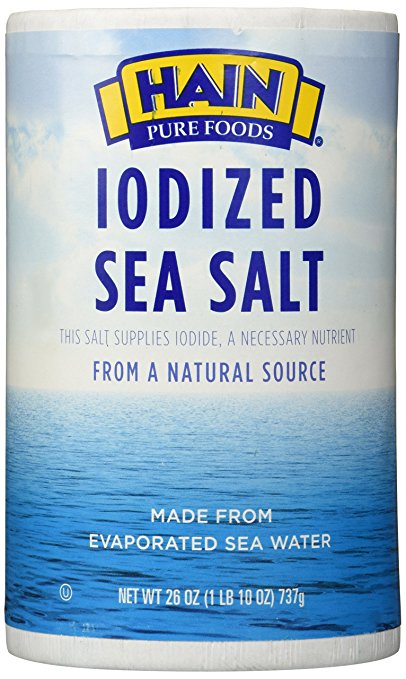 Hain Pure Foods Iodized Sea Salt, 21 Oz