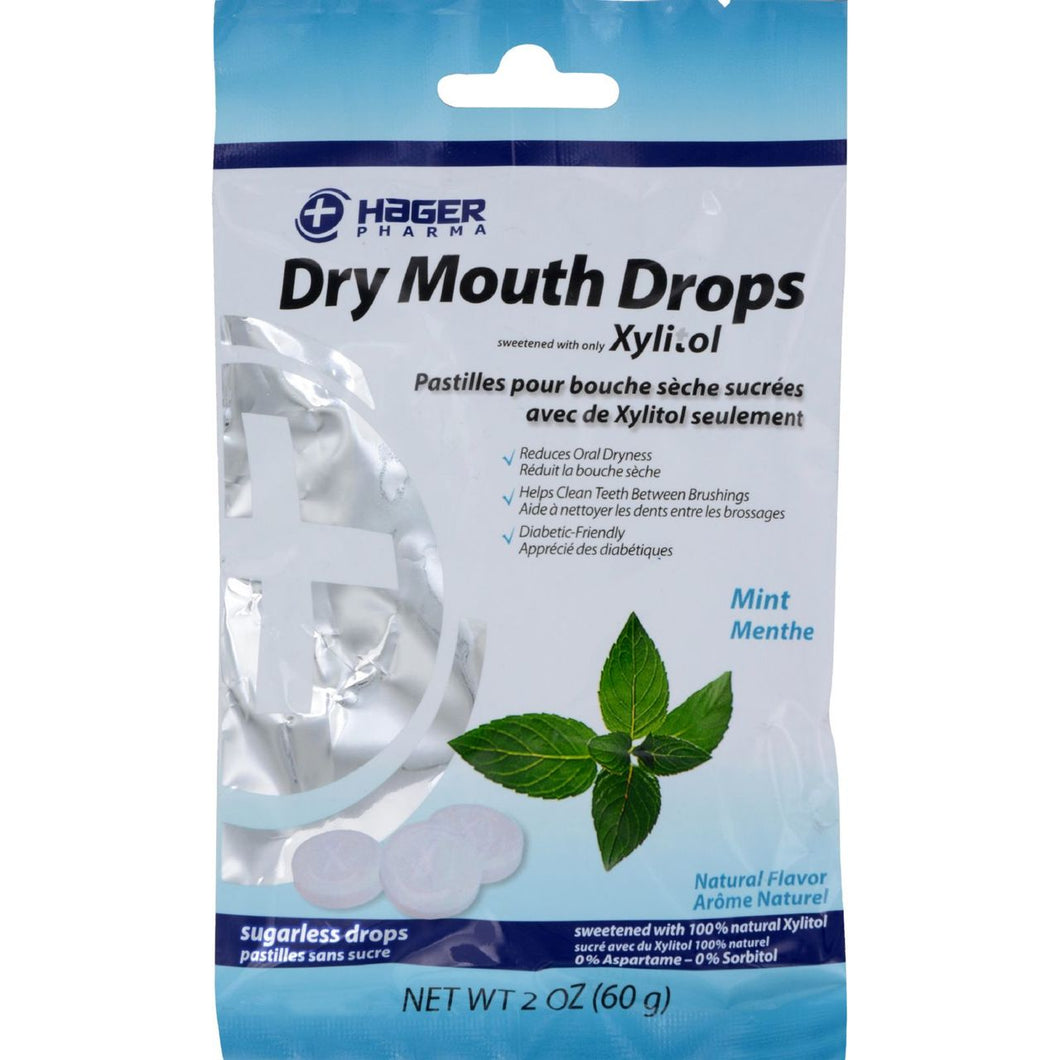 Hager Dry Mouth Drops, Mint 2oz