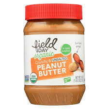 Field Day Organic Peanut Butter Crunchy Unsalted 18oz