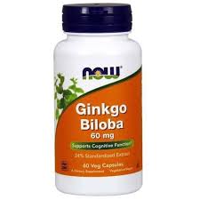 NOW GINKGO BILOBA 60mg 60 VEG CAPSULES