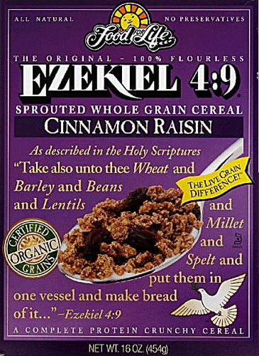 Food For Life Ezekiel 4:9 Organic Sprouted Grain Cereal, Cinnamon Raisin 16 Oz