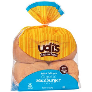 Udi's Buns,Hamburger ,Classic,Gluten Free 4 Pk
