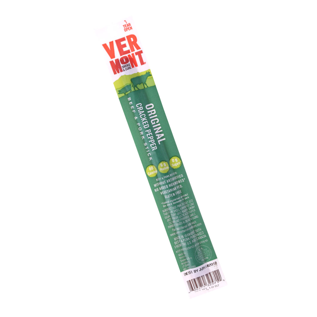 VERMONT, SMOKE AND CURE REAL STICKS, CRACKED PEPPER  1 Oz