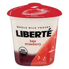 Liberte Baja Strawberry Organic Whole Milk Yogurt 5.5oz