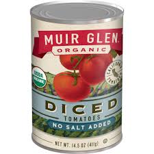 Muir Glen Organic Diced, No Salt Added Tomatoes 14.5 Oz