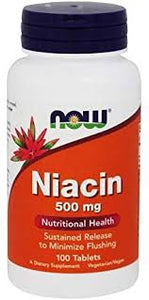 NOW NIACIN 500 Mg, 100 TABLETS