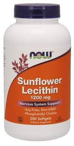 NOW SUNFLOWER LECITHIN 1200 Mg NON GMO, 200 SOFTGELS
