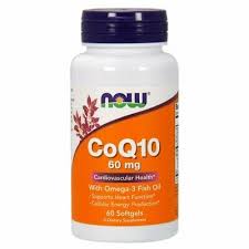 NOW Coq10 60 Mg WITH OMEGA 3 FISH OILS