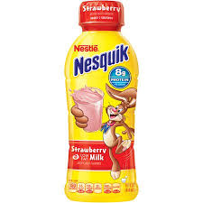 Nestle Nesquik Strawberry Lowfat Milk 14 Fl. Oz ( 414 Ml)