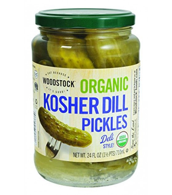 Woodstock ,Organic2,Whole,Kosher Dill 24 Oz Pickles